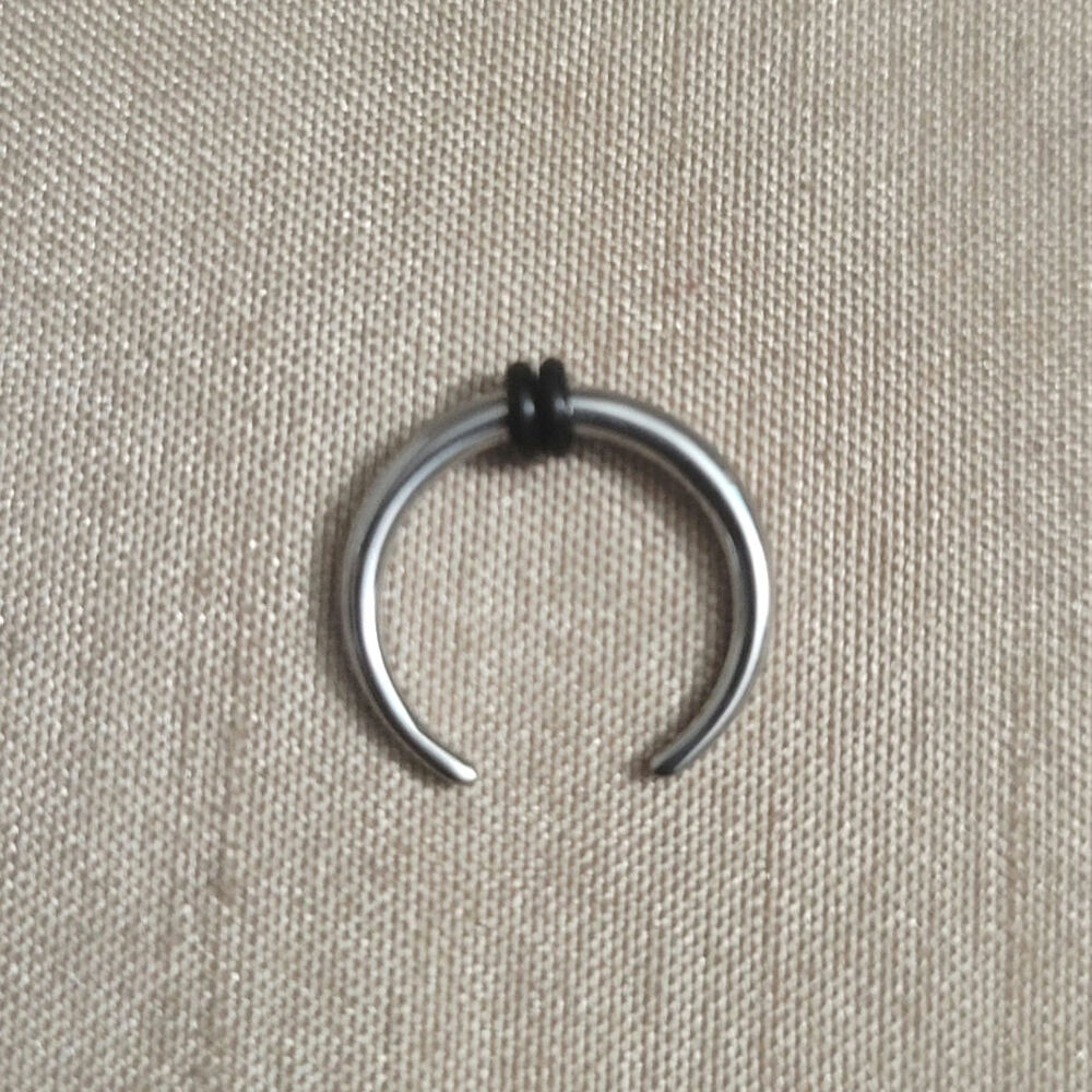 14 gauge 11mm stainless steel silver septum horse shoe crescent nose piercing